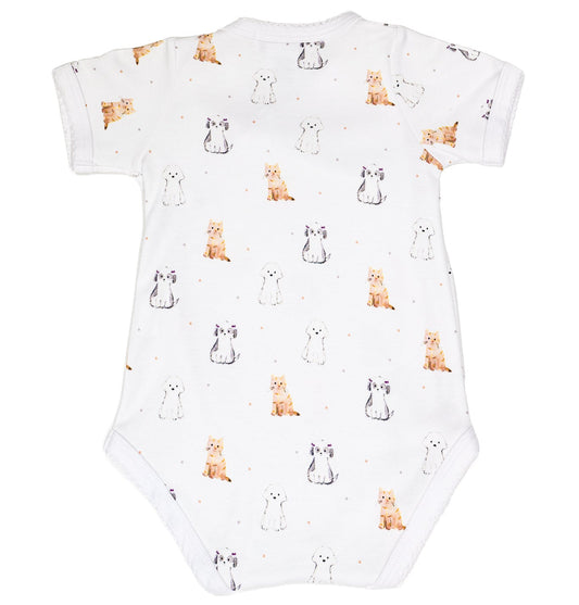 Short Sleeve Crossed Bodysuit 100% Peruvian Pima Cotton - Baby Unisex