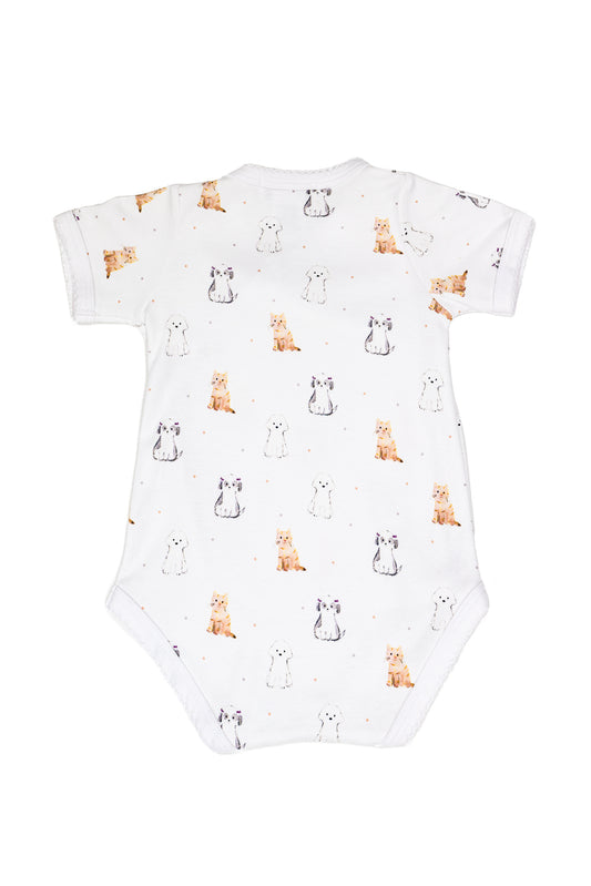 Short Sleeve Crossed Bodysuit 100% Peruvian Pima Cotton - Baby Unisex