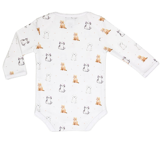 Long Sleeve Envelope Neck Bodysuit 100% Peruvian Pima Cotton - Baby Unisex
