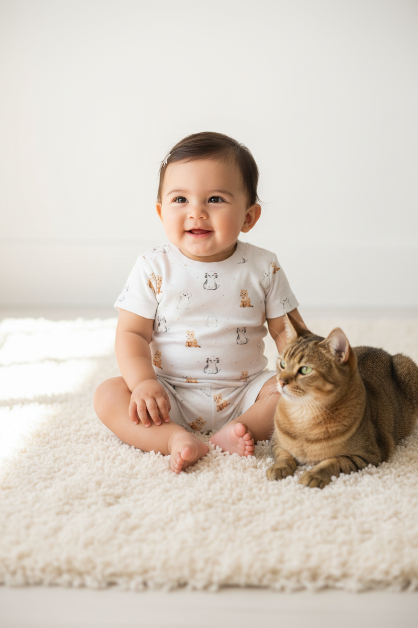 Two Piece Lounge Shorts Set Snug-fit 100% Peruvian Pima Cotton - Baby Unisex