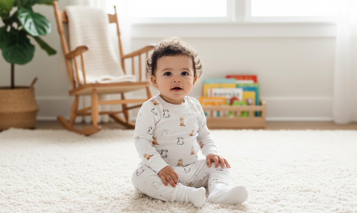 Hispanic Baby in Pima Cotton Lounge Set