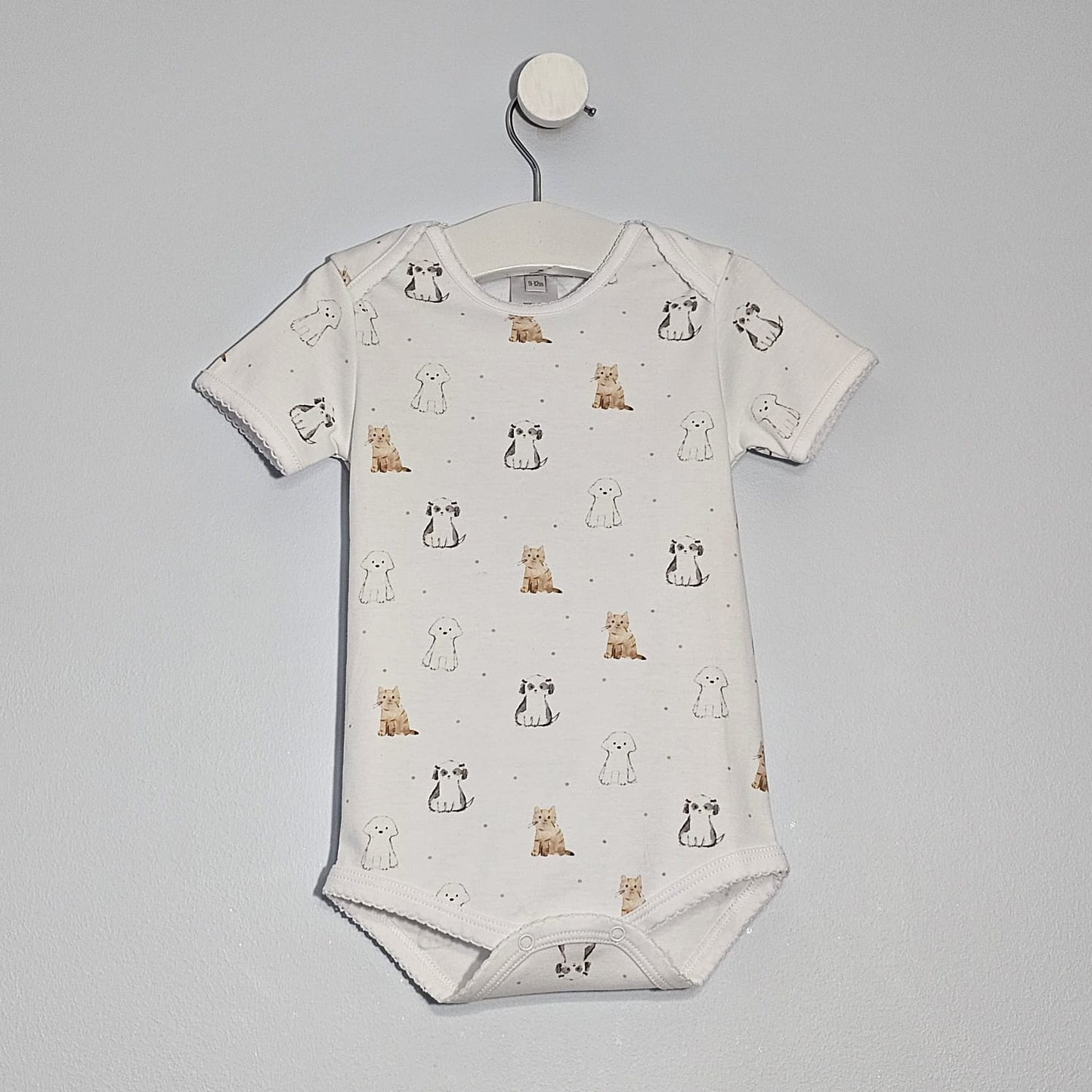 Short Sleeve Envelope Neck Bodysuit 100% Peruvian Pima Cotton - Baby Unisex
