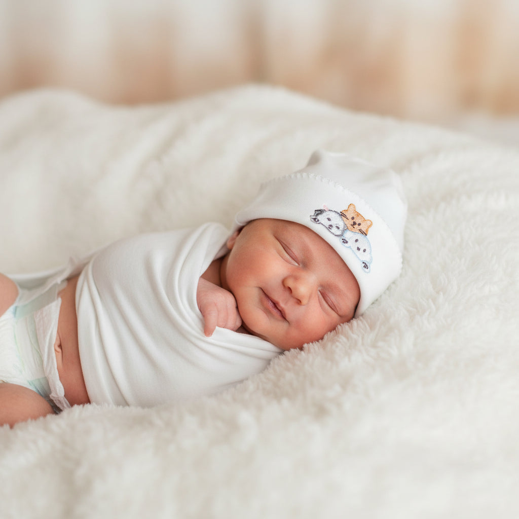 Infant Beanie Hat 100% Peruvian Cotton - Baby Unisex