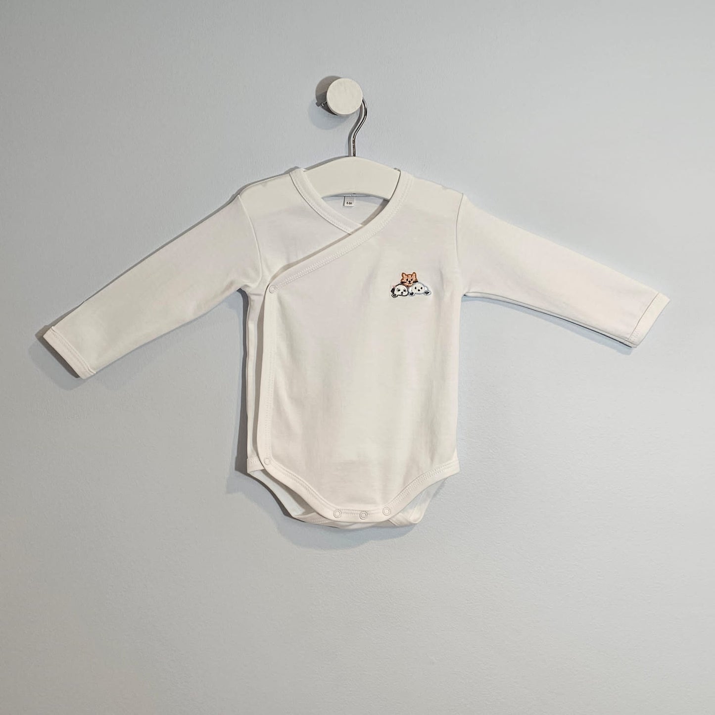 Long Sleeve Crossed Bodysuit 100% Peruvian Cotton - Baby Unisex