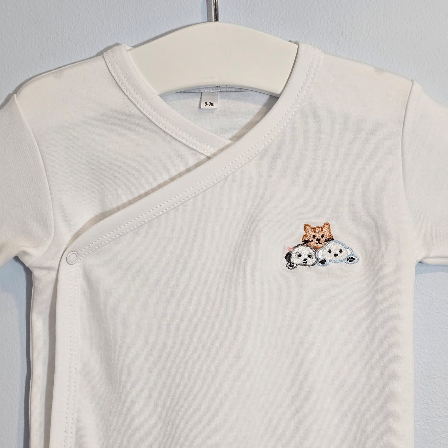 Long Sleeve Crossed Bodysuit 100% Peruvian Cotton - Baby Unisex