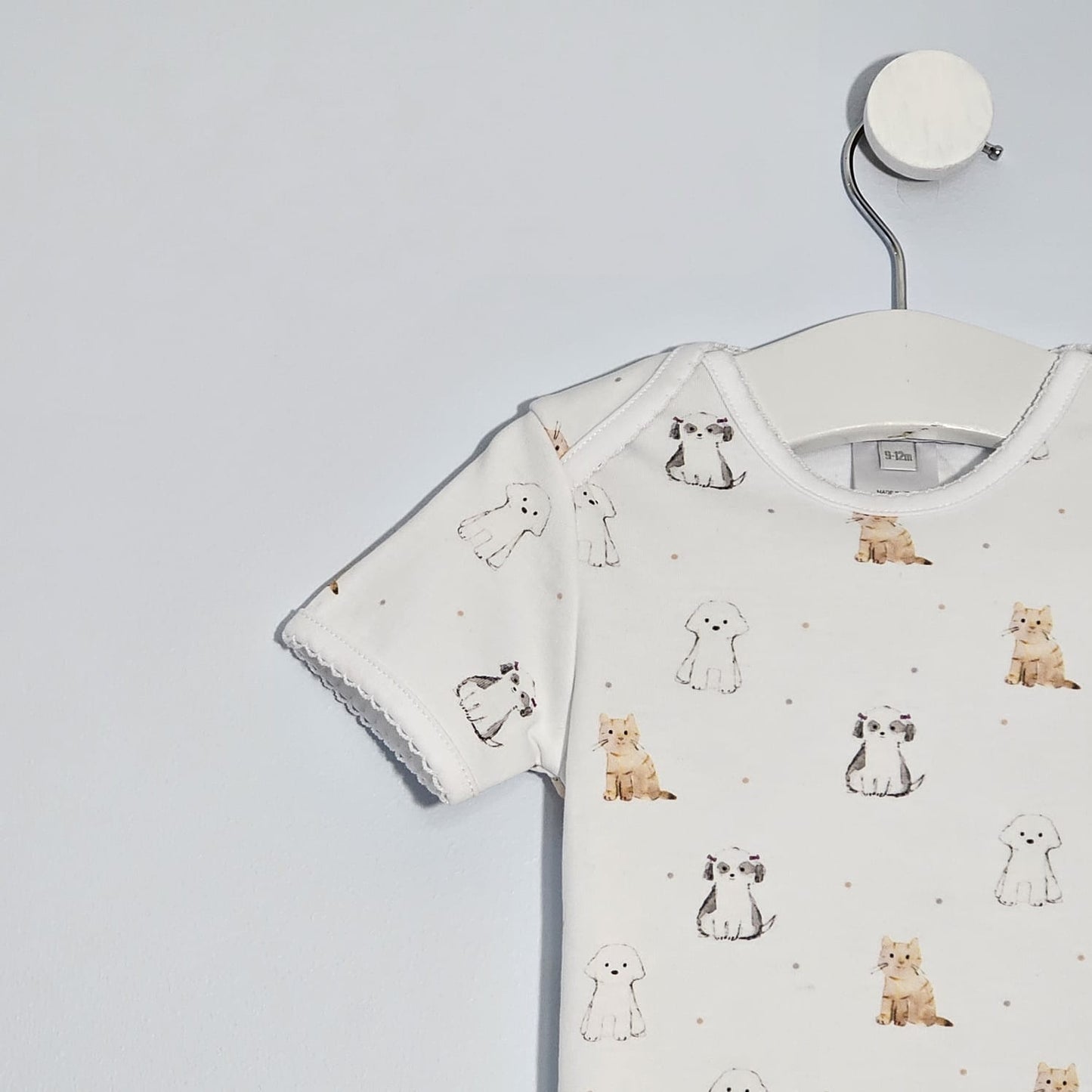 Short Sleeve Envelope Neck Bodysuit 100% Peruvian Pima Cotton - Baby Unisex
