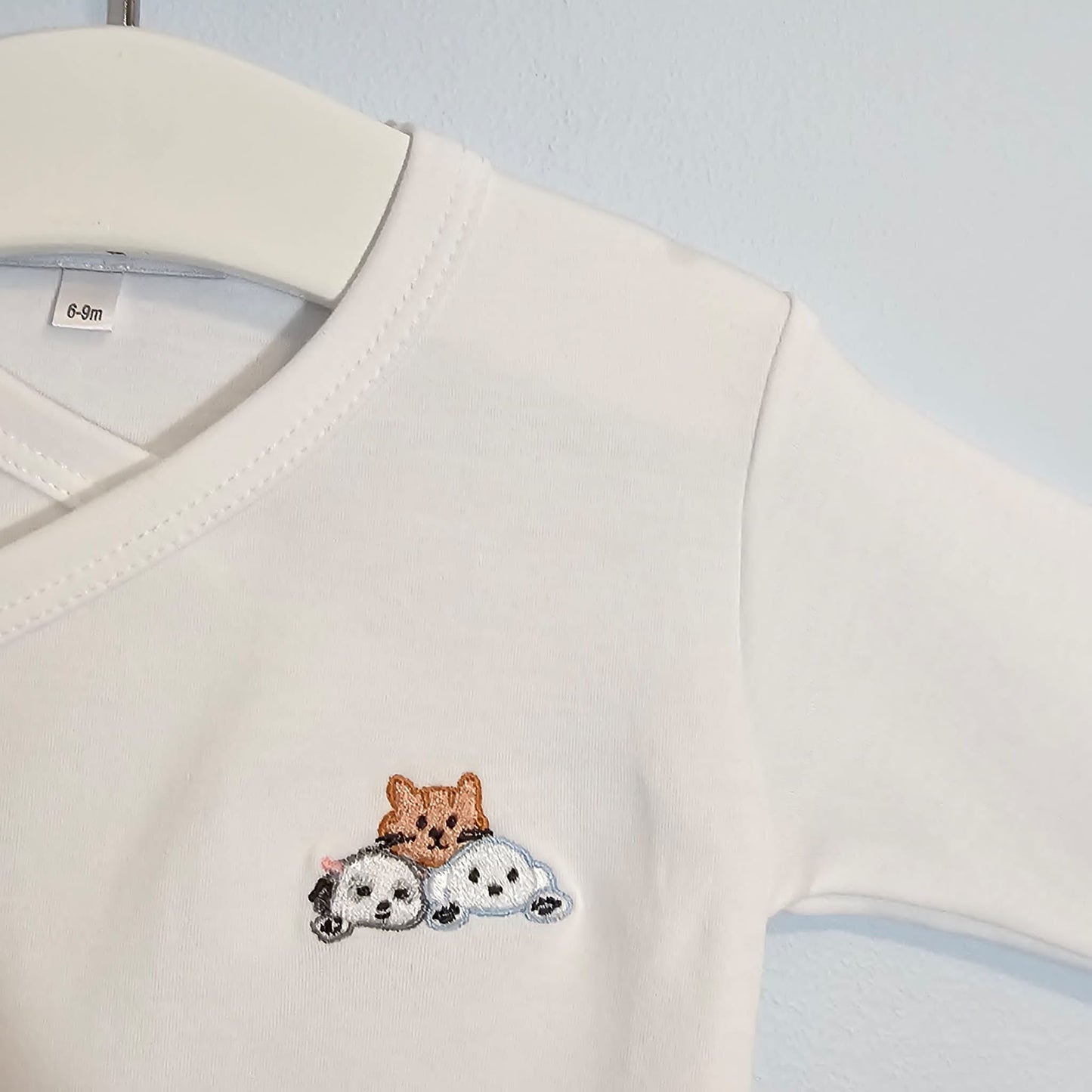 Long Sleeve Crossed Bodysuit 100% Peruvian Cotton - Baby Unisex