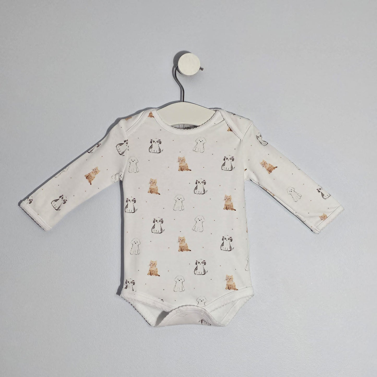 Long Sleeve Envelope Neck Bodysuit 100% Peruvian Pima Cotton - Baby Unisex
