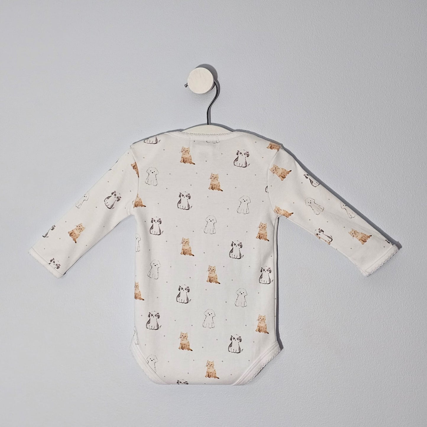 Long Sleeve Envelope Neck Bodysuit 100% Peruvian Pima Cotton - Baby Unisex