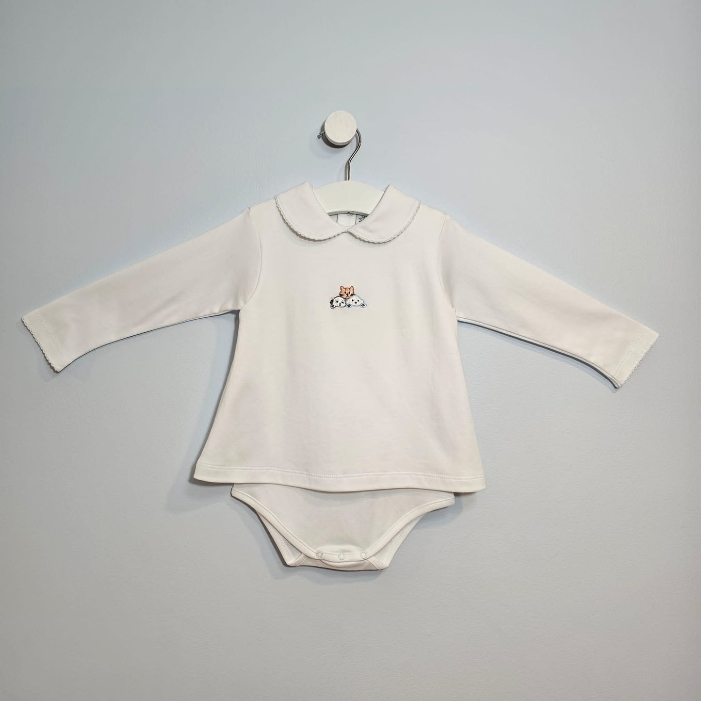 Long Sleeve Collared Bodysuit 100% Peruvian Cotton - Baby Unisex