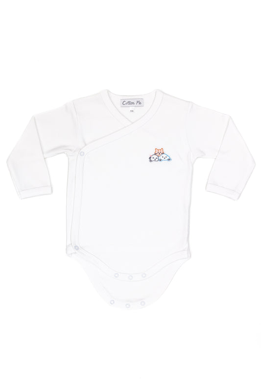 Long Sleeve Crossed Bodysuit 100% Peruvian Cotton - Baby Unisex