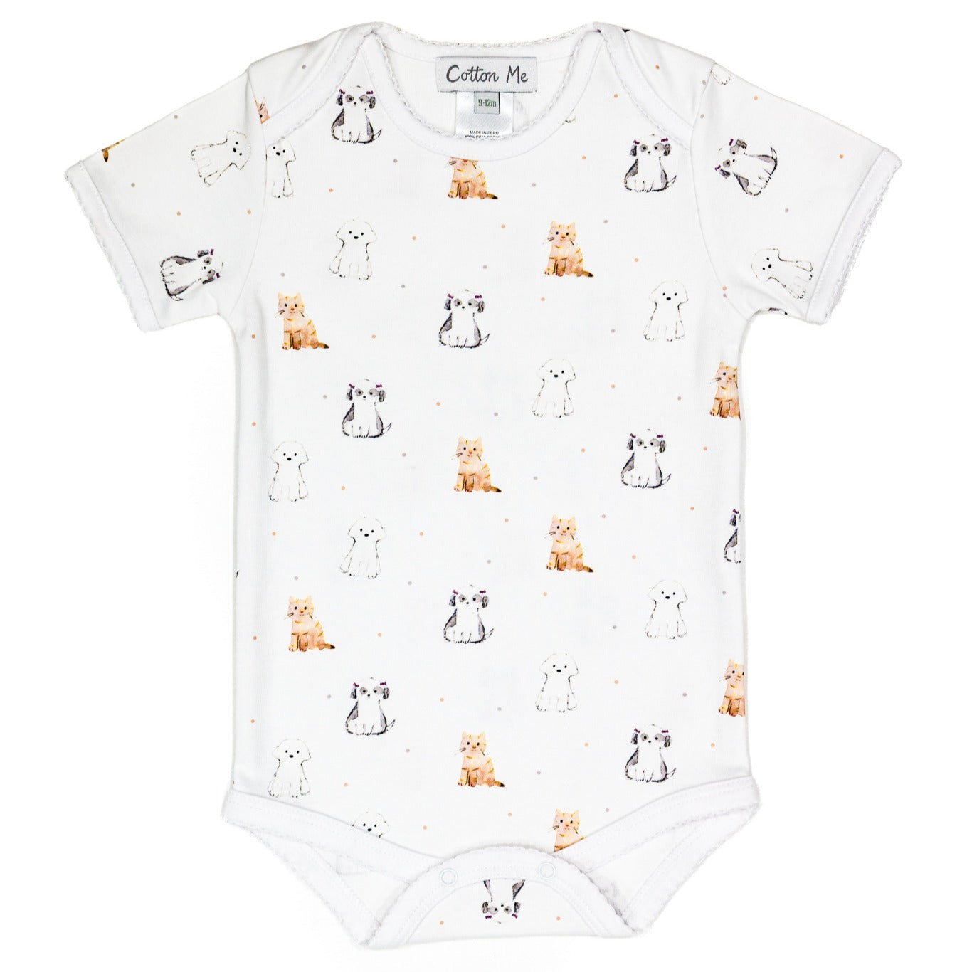 Short Sleeve Envelope Neck Bodysuit 100% Peruvian Pima Cotton - Baby Unisex