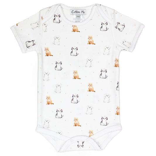 Short Sleeve Envelope Neck Bodysuit 100% Peruvian Pima Cotton - Baby Unisex