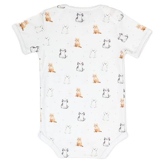 Short Sleeve Envelope Neck Bodysuit 100% Peruvian Pima Cotton - Baby Unisex