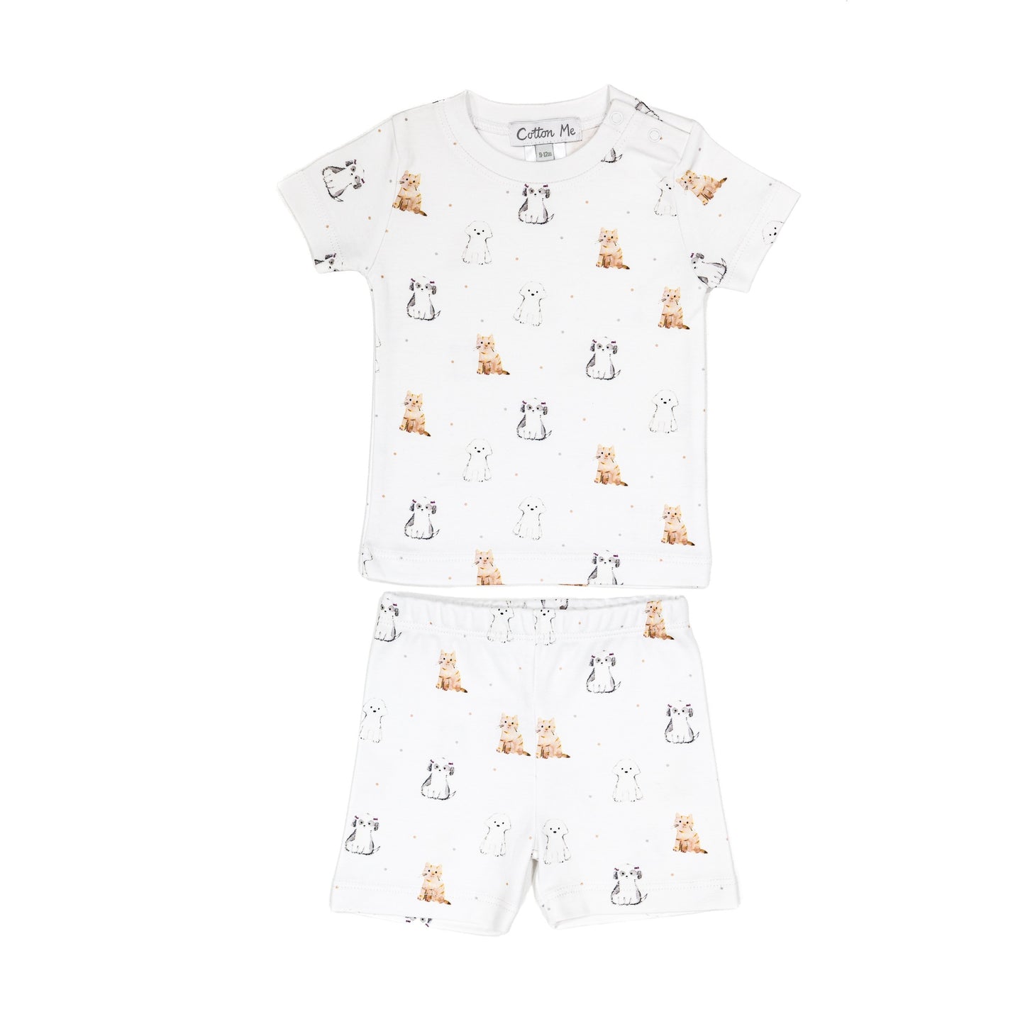 Two Piece Lounge Shorts Set Snug-fit 100% Peruvian Pima Cotton - Baby Unisex
