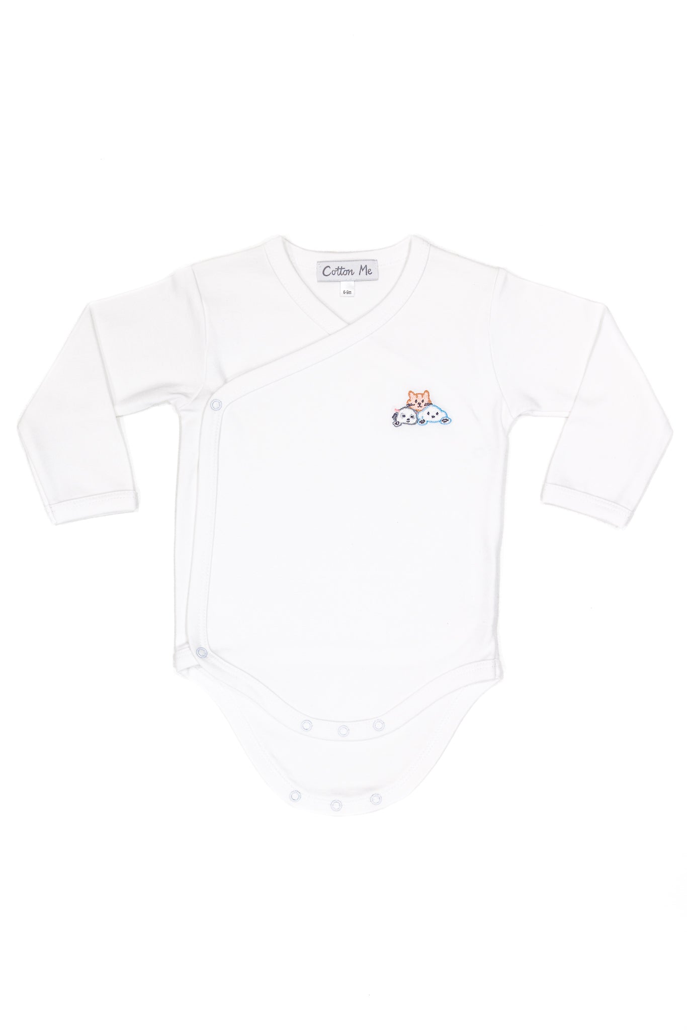 Long Sleeve Crossed Bodysuit 100% Peruvian Cotton - Baby Unisex